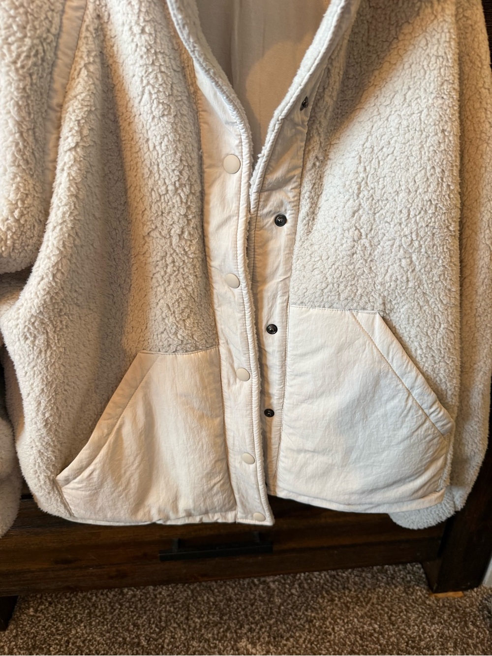 Prana Cream Sherpa Puffer Jacket - Picture 3 of 4